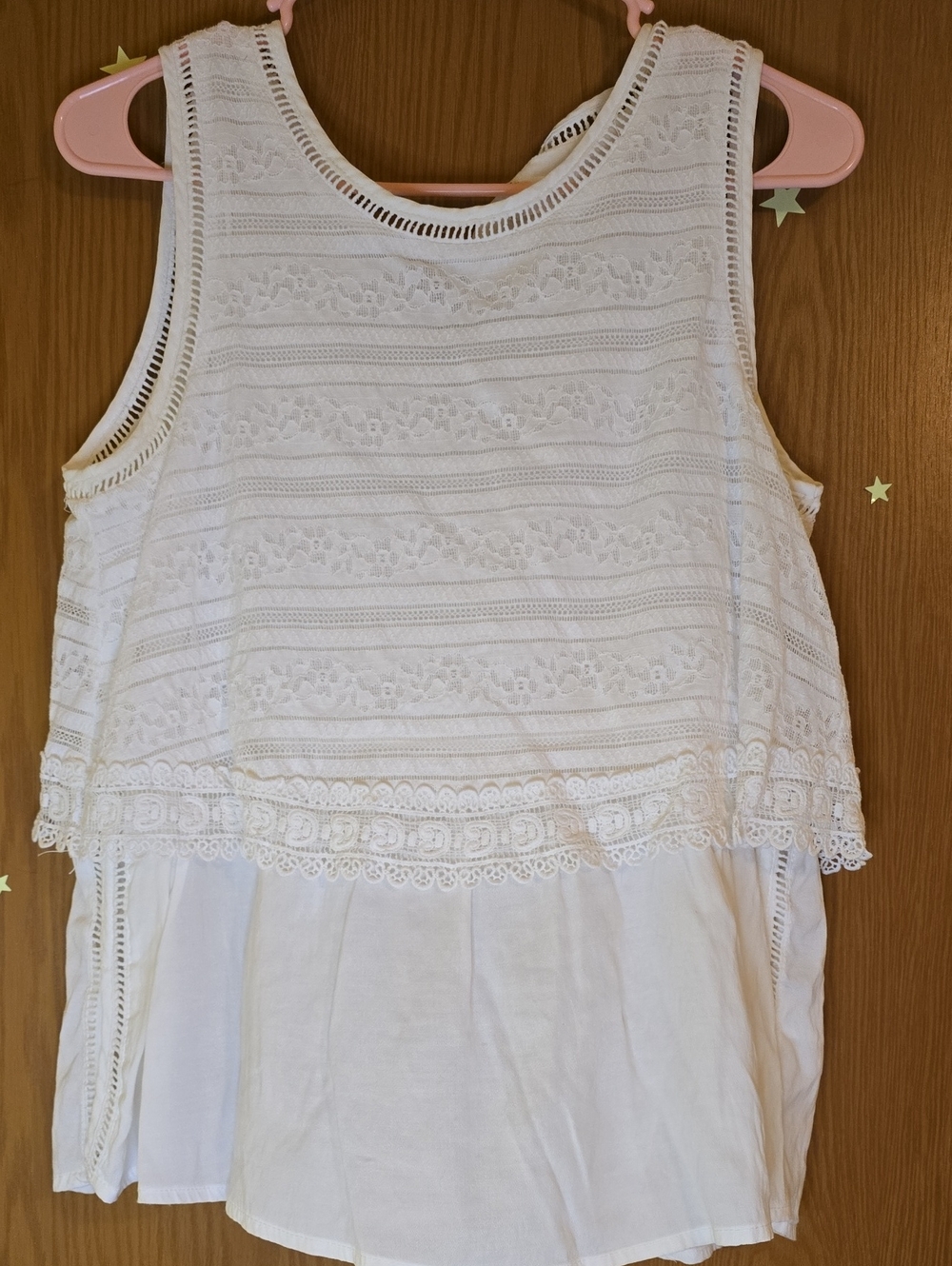 Altar'd State White Lace Overlay Sleeveless Tank Top